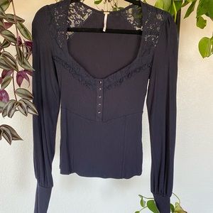 Free people long sleeve with lace
